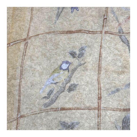 Mantero Collection Audubon Muted Bird Print Silk Scarf 33" Square Made In Italy - Picture 4 of 10